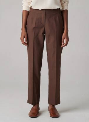 Pantalon droit stretch taille normale marron JUMFIL femme