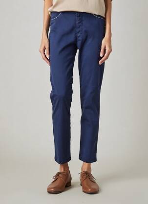 Pantalon 7/8 stretch taille normale bleu SAINT HILAIRE femme
