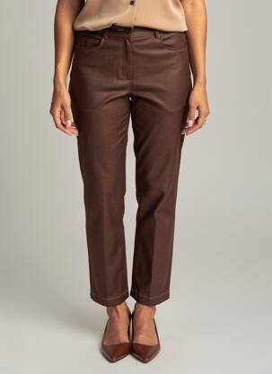 Pantalon droit stretch taille normale marron JUMFIL femme