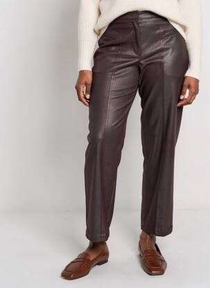 Pantalon droit stretch taille normale marron JUMFIL femme