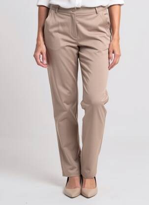Pantalon chino tissage popeline taille normale beige JUMFIL femme