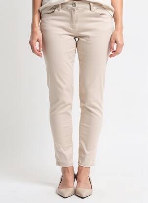 Jeans coupe slim taille normale taille normale beige CARLA KOPS femme