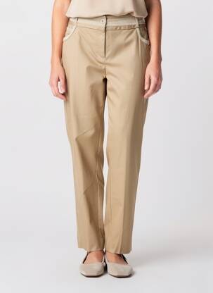 Pantalon droit stretch taille normale marron FUEGO WOMAN femme