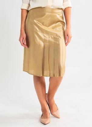 Jupe mi-longue doublure textile or JUMFIL femme