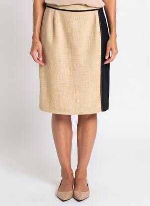 Jupe mi-longue taille normale beige JUMFIL femme
