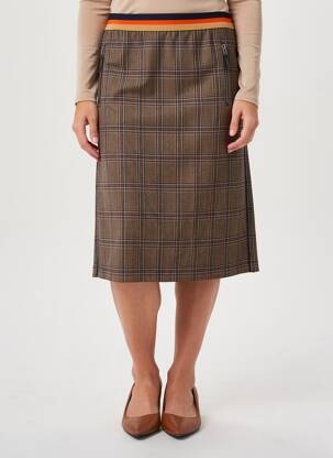 Jupe mi-longue stretch marron BETTY BARCLAY femme