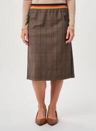 Jupe mi-longue coupe droite marron BETTY BARCLAY femme