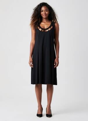 Robe mi-longue sans manche sans manche noir JUMFIL femme