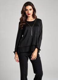 Top stretch manches longues noir JUMFIL femme