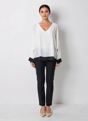 Blouse manches longues manches longues blanc QUATTRO femme