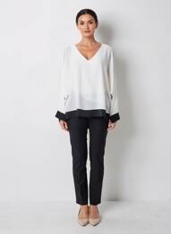 Blouse manches longues manches longues blanc QUATTRO femme