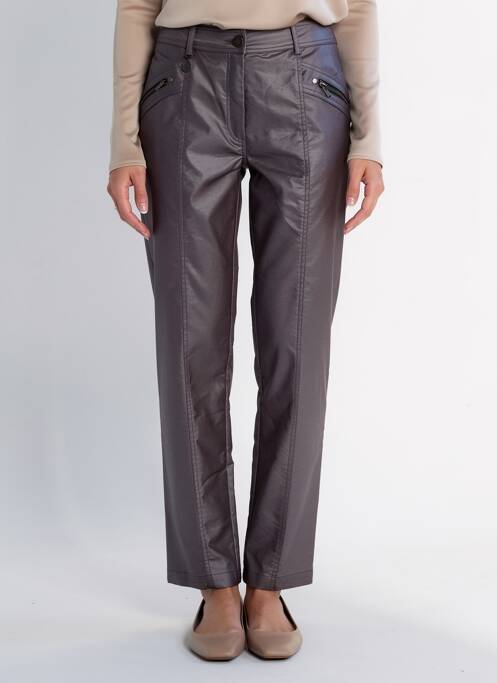 Pantalon droit stretch taille normale marron QUATTRO femme