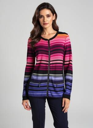 Gilet manches longues col rond noir ANANKE femme