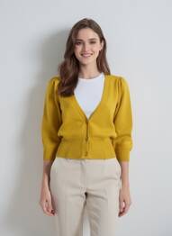 Gilet manches longues manches 3/4 jaune QUATTRO femme