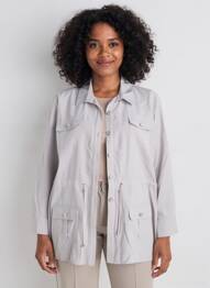 Veste casual col chemisier gris JUMFIL femme