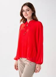 Blouse col rond manches longues rouge QUATTRO femme