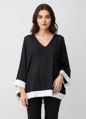 Blouse manches longues manches longues noir QUATTRO femme