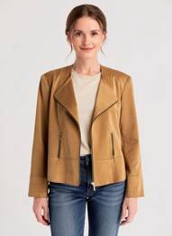 Veste casual col tailleur beige JUMFIL femme