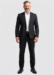Costume de ville manches longues noir PARTNER'S homme