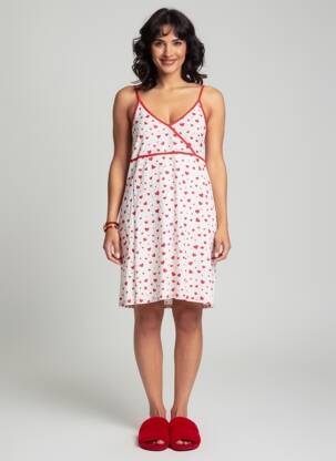 Nuisette/combinette col v blanc REGLISSE femme