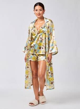 Pyjashort col v jaune REGLISSE femme