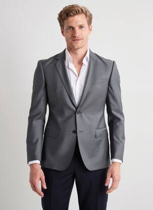 Blazer finition intérieure doublée gris HUGO BOSS homme