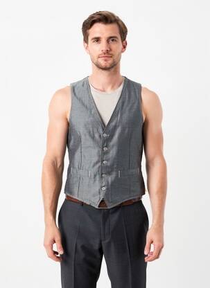 Gilet sans manche coupe cintrée gris L.B.M.1911 homme