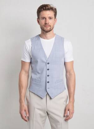 Gilet sans manche coupe cintrée bleu L.B.M.1911 homme