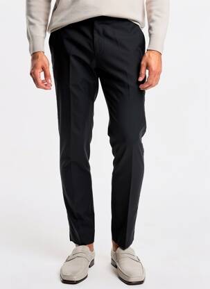 Pantalon slim taille à pinces taille haute noir PAUL SMITH homme