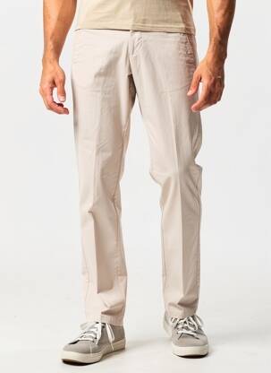 Pantalon chino tissage popeline taille normale beige MAISON WOOLIES homme
