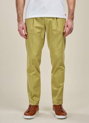 Pantalon chino tissage popeline taille haute vert MASON'S homme