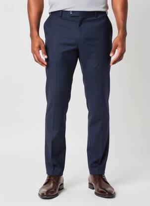 Pantalon slim taille à pinces taille normale bleu SCABAL homme