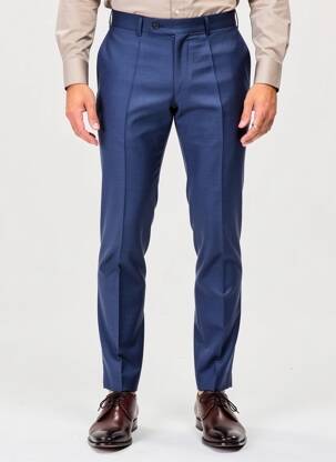 Pantalon slim taille à pinces taille normale bleu ROY ROBSON homme