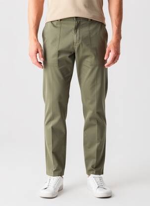 Pantalon chino stretch taille normale vert IRON AND RESIN homme