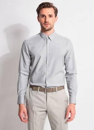 Chemise manches longues coupe cintrée gris PAL ZILERI homme