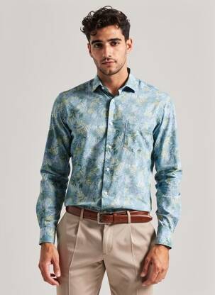 Chemise manches longues coupe cintrée bleu HARTFORD homme