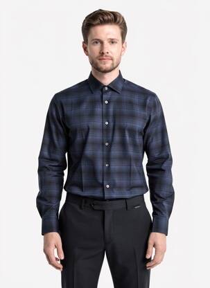 Chemise manches longues coupe cintrée bleu PAL ZILERI homme