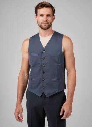 Gilet sans manche poches bleu ELEVENTY homme