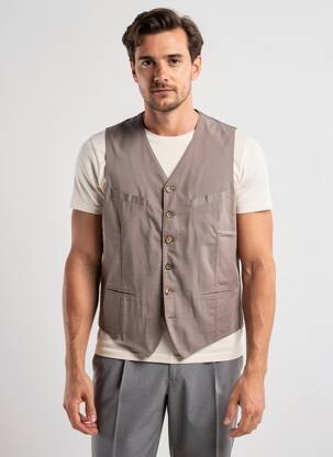 Gilet sans manche poches marron ELEVENTY homme