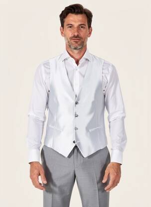 Gilet sans manche tissage satiné blanc PAL ZILERI homme