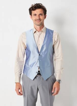 Gilet sans manche tissage satiné bleu PAL ZILERI homme