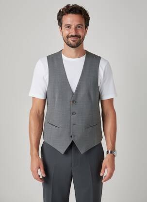 Gilet sans manche tissage chiné gris PAL ZILERI homme