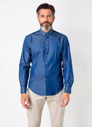 Chemise manches longues coupe cintrée bleu PAL ZILERI homme