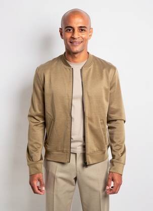 Veste casual manches longues vert MAJESTIC FILATURES homme