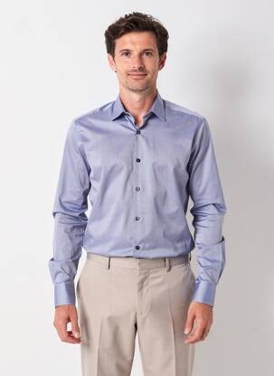 Chemise manches longues coupe cintrée bleu PAL ZILERI homme