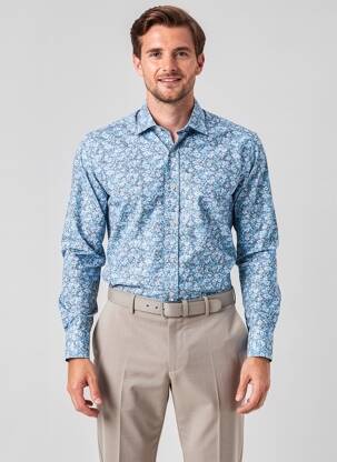 Chemise manches longues coupe cintrée bleu ORIAN homme
