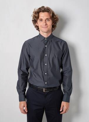 Chemise manches longues imprimé fantaisie bleu HARTFORD homme