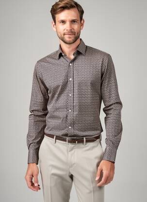 Chemise manches longues imprimé fantaisie bleu BAGUTTA homme