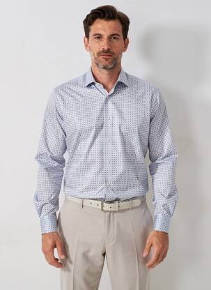 Chemise manches longues imprimé fantaisie bleu ETON homme