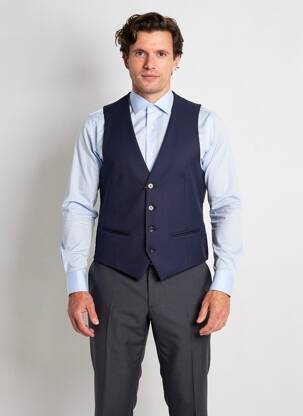 Gilet sans manche effet matière satinée bleu PAL ZILERI homme